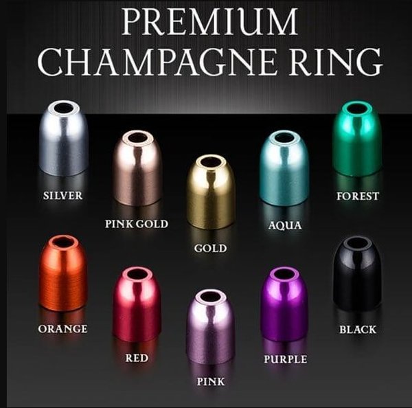L-Style Champagne Premium Rings aus Metall Champagne Ring für Flights