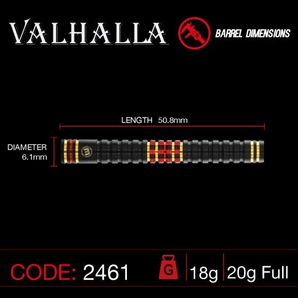 Winmau Valhalla 20g voll Dual-Core-Technologie aus 95 %/85 % Tungsten