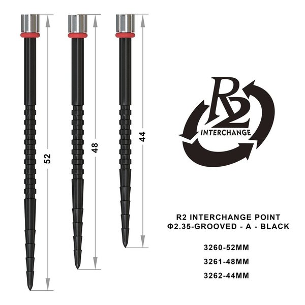 R2 Interchange Point (2.35mm) - 52mm - Grooved - A - Black